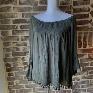 Alter’d state- off the shoulder bell sleeve blouse